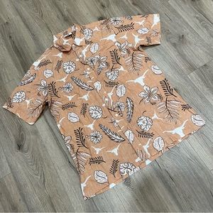 University of Texas Longhorns Button Up Shirt Mens XL Orange Wes and Willy